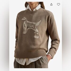 Lauren Ralph Lauren Intarsia-Knit English Setter Sweater Size Large